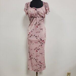 Caution To The Wind Womens Babydoll Midi Milkmaid Dress‎ Size S Coquette Fairy